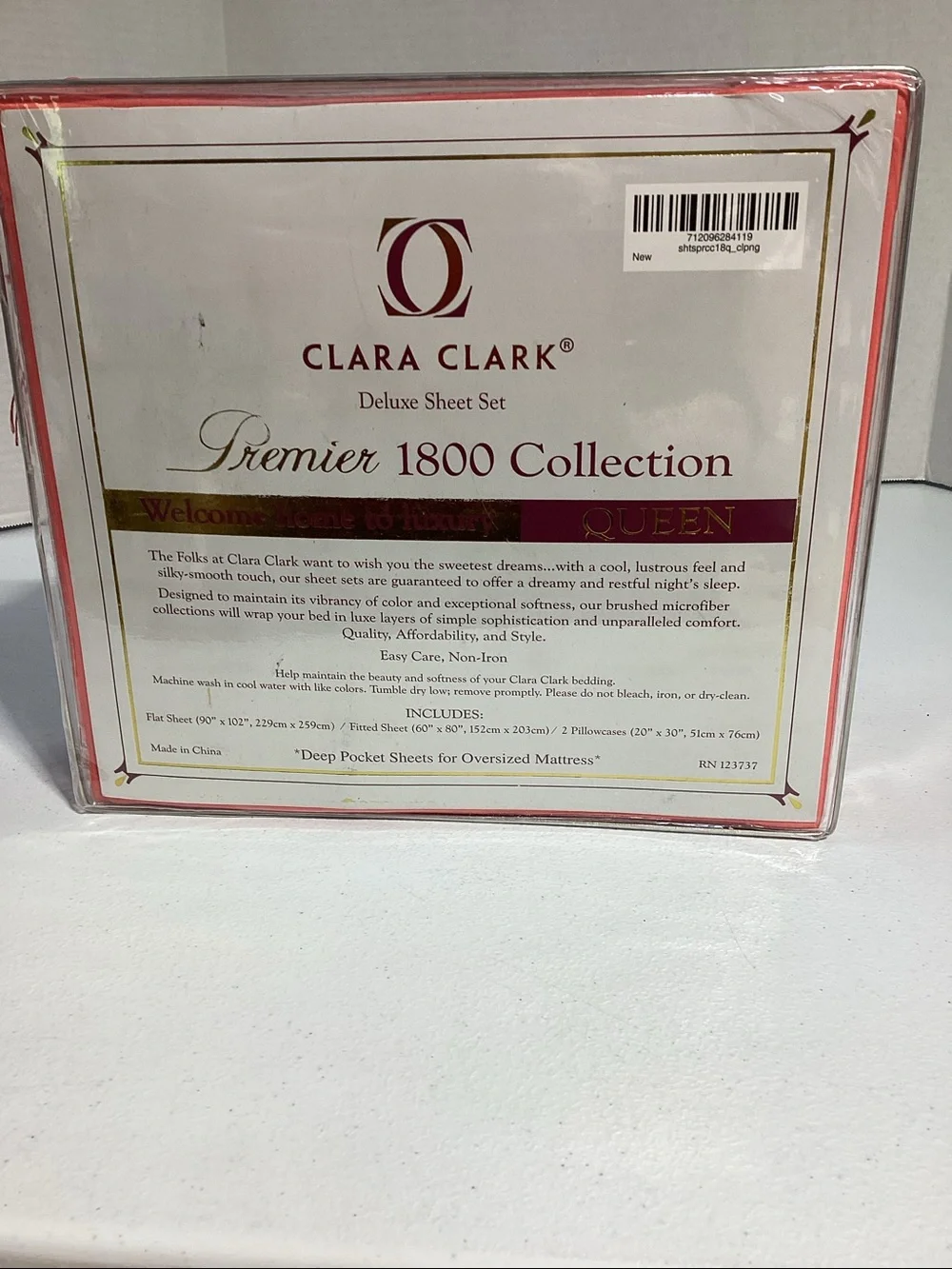 Clara Clark Coral Premier 1800 Collection Queen Sheet Set